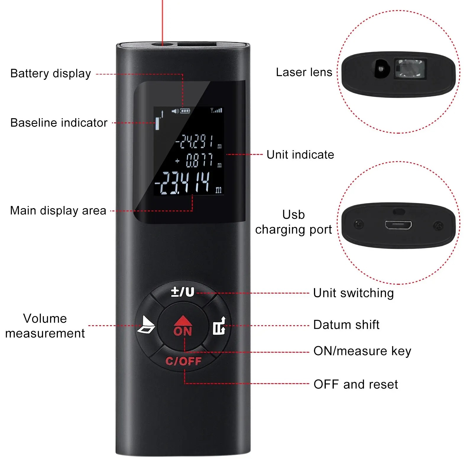 Industrial Laser Sensor - Mini medidor de distância a laser