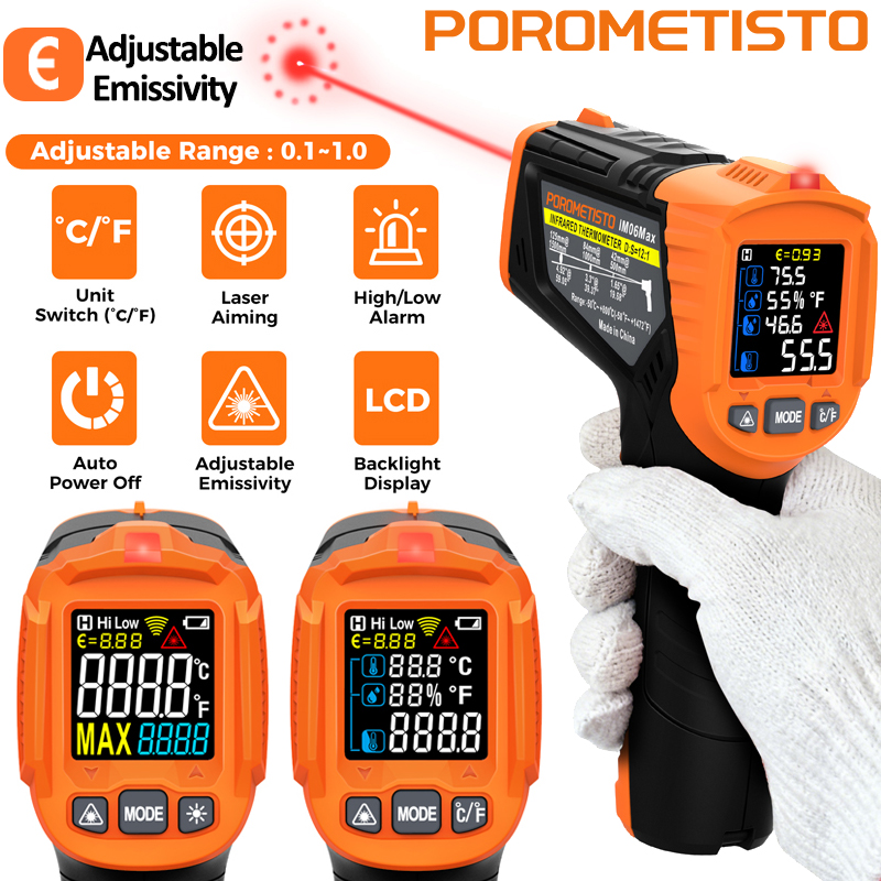 Industrial Laser Temperature Sensor - Termômetro Infravermelho -50~380C -50~800C Medidor Digital