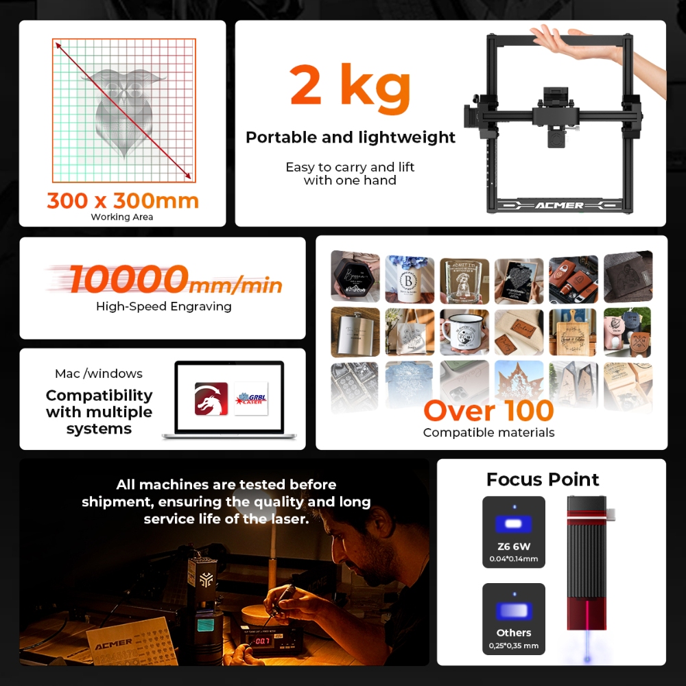 Elidor z6 6w gravador a laser  - Industrial Laser Cutter avaliação e preço